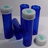 Frascos Plásticos Com Prescrição Azul Cobalto Pacote Com 25 Frascos Com Tampas Grandes 20 Tamanho Dram - Grau Farmacêutico - Os Que Vendemos Para Farmácias, Hospitais, Médicos, Laboratórios