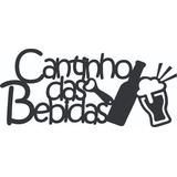 Frase Cantinho Do Churrasco Aplique Mdf Grande 90cmx43,8cm