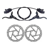 Freio A Disco Hidráulico Gta Bike Mtb Completo Par Discos 160mm Oleo Mineral Com Pastilhas