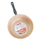 Frigideira Colore Wok 24cm Antiaderente Bege Stone