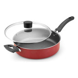 Frigideira Enjoy Reta Antiaderente Tampa Vidro 24cm