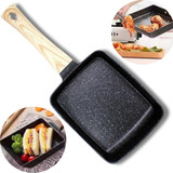 Frigideira Japonesa Omelettes Panquecas Lanches Antiaderente Cor Preto