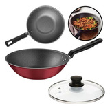 Frigideira Tramontina Antiaderente C Tampa 24 Cm Exclusiva Cor Vermelho