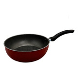Frigideira Wok Antiaderente 24cm Vermelha