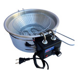 Fritadeira Eletrica Industrial Tacho Redonda 5l Profissional Cor Prateada 110v