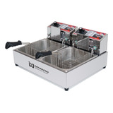 Fritadeira Elétrica Prof  Inox 2 Cubas 220v 5000w   Inovamaq