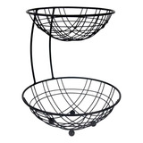 Fruteira Dupla Bowl Preto