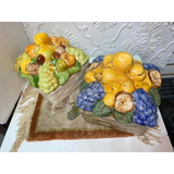 Fruteira Frutas Porcelana Luiz Salvador Raro Par Maravilhoso