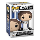Funko Pop Boneco Star Wars Princesa Leia Vinil 595 C/ Base