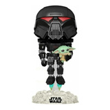 Funko Pop The Mandalorian 488 Dark Trooper W/ Grogu Gitd