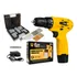 Furadeira Parafusadeira Bateria + Kit Ferramentas 300 Peças