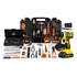 Furadeira Parafusadeira De Impacto 2 Baterias 21v 3/8 Com Kit Jogo De Ferramentas 169 Peças Com Maleta The Black Tools Tb-21px-169p Cor Preto