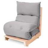 Futon Dobrável De Espuma Solteiro Cinza Claro 170x60cm