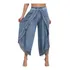 G Calça Feminina Casual Sólida Ab111 Renda Elástica Cintura
