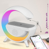 G Speaker Luminaria Rgb Relogio Caixa Som Carregador Indução Cúpula Branco Estrutura Branco 110v/220v