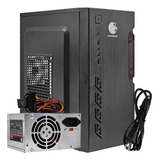 Gabinete Computador Com Fonte 200w Mid Mini Tower Escritório Cor Preto