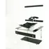 Gabinete De Vidro 60cm It Inox Com Cuba Quadrada   Preto