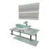 Gabinete De Vidro 90cm Inox Com Cuba Oval Branco Aawt