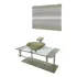 Gabinete De Vidro 90cm Inox Com Cuba Redonda Champanhe Hewt
