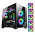 Gabinete Gamer Digoo Aquar Mid-tower M-atx Vidro C/ 5 Fans Cor Preto