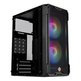 Gabinete Gamer Tgt Jester Mid tower Lateral De Vidro Com 2 Fans Preto Tgt jsr bkgf01
