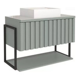 Gabinete Havaí Mgm 80cm Metalon Para Banheiro   Pistache