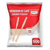 Gaboardi Mexedor Madeira 9cm Café Curto   500 Unidades Biodegradável