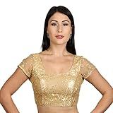 Gada Sisters Blusa Indiana Choli - Sari Dourada Para Mulheres Designer Pronta Para Uso (padrão, Dourada, Pequena)