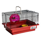 Gaiola Hamster Roedores Brasileirinha Black Metal Jel Plast Cor Preto vermelho