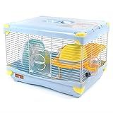 Gaiola Para Hamster Multifuncional  Grande  Um Andar  Com Casa  Roda Giratória  Túnel E Corda Cor Azul