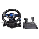 Game Racing Wheel, 180 Degree Universal Usb Car Sim Racing Steering Wheel With Pedals, Dual Motor Feedback Driving Force Multifunctional Pc Racing Wheel For Ps3, For Ps2, For Pc