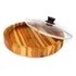 Gamela Madeira Churrasco Florida Com Tampa Vidro Porções 30cm