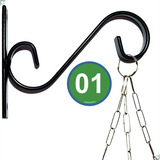 Gancho Suporte Rústico P  Plantas Flores S12 Preto Forma Irregular