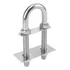 Gancho U bolt 5x90mm Em Aço Inox Com Parafuso E Placa