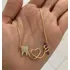Gargantilha Coração Odontologia Zircônias Rubi Em Banho Ouro