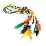 Garra 10 Fios Jacaré Cabo Eletrônica Cabo Arduino Colorido Jumper
