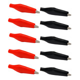 Garra De Jacaré Mini 5a Preta   Vermelha Kit Com 10un