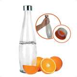 Garrafa Água Suco Vidro Tampa Geladeira 1 Litro Transparente