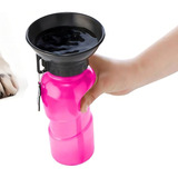 Garrafa Bebedouro Aqua Dog 500ml Passeio Pet Portátil Viagem Cor Rosa