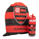 Garrafa Com Mochila Tipo Saco Time Flamengo 450 Ml Cor Vermelho