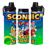 Garrafa De Água Escolar Sonic Ouriço Personalizada Com Nome