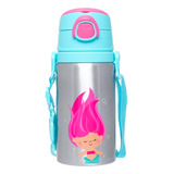 Garrafa De Aluminio Infantil Buba Com Canudo Sereia