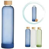 Garrafa De Vidro 1000 Ml Com Tampa De Bambu Garrafa De Água  Chá Suco Armazenar Design Inovador Home Office Litro Borossilicato  Base Anti Impacto Resistente