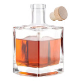 Garrafa De Vidro Cube 500ml Luxo Cachaça Whisky Azeite Licor