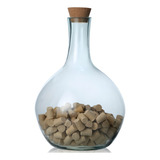 Garrafa Grande 45cm Vidro Resistente Rolhas Vinho Decoração Cor Transparente