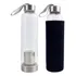 Garrafa Infusora Vidro Inox 550ml E Capa Protetora Termica Cor Preto