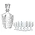 Garrafa Licoreira 800ml   6 Taças De Licor Trabalhadas 40ml