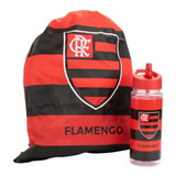 Garrafa Plástico 450ml Com Mochila Tipo Saco - Flamengo