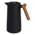 Garrafa Termica Bule Cafe Cha Agua 1l Preto Com Cabo Madeira