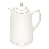 Garrafa Térmica De Porcelana Branco prata 900ml Wolff